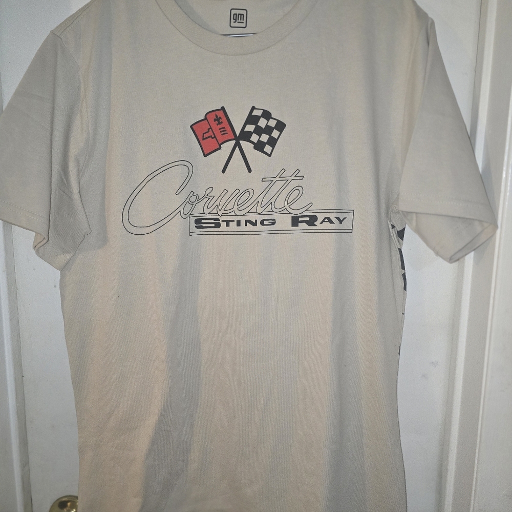 GM Corvette Sting Ray Graphic Short Sleeve Tee - Beige